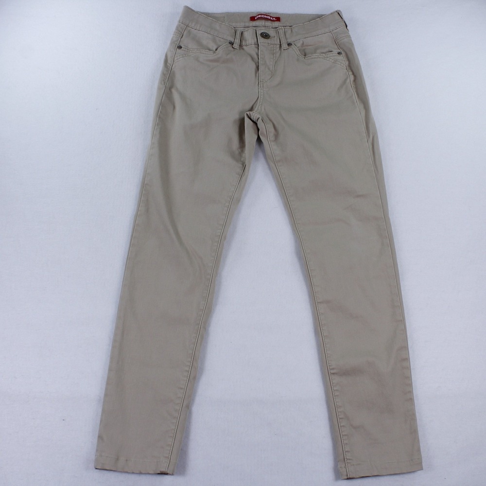 Unionbay Women's Skinny Chino Pants Beige Khaki Size 5 / 27W Casual
